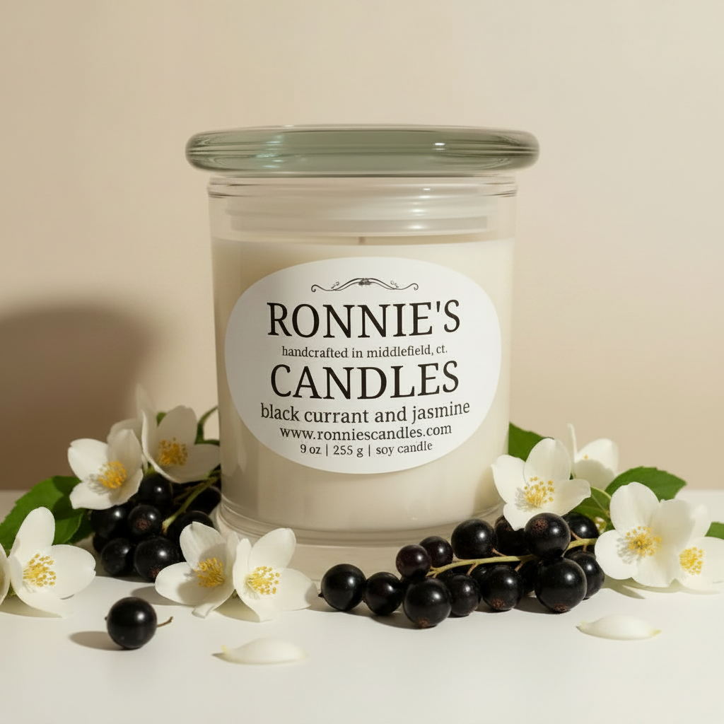 Black Currant and Jasmine 100% Soy Candle
