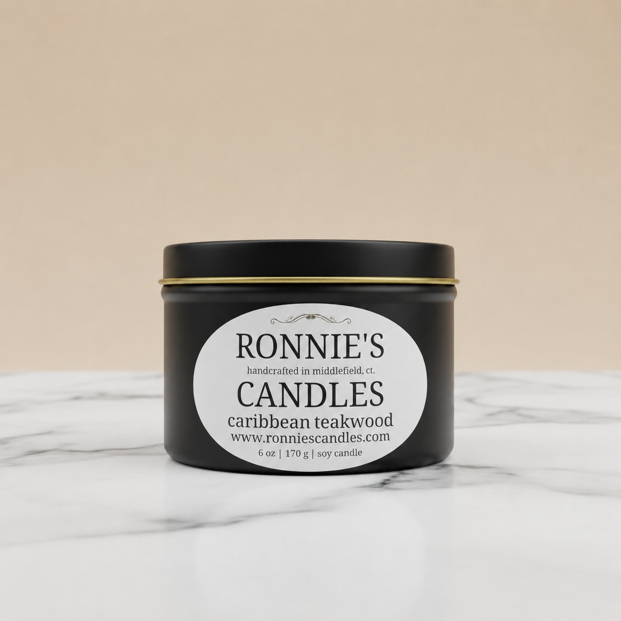 Caribbean Teakwood 100% Soy Candle