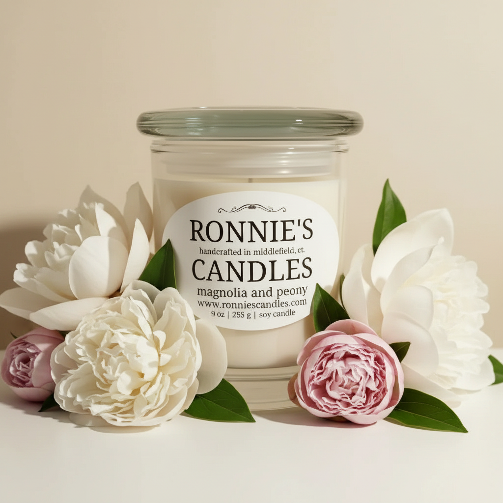 Magnolia and Peony 100% Soy Candle