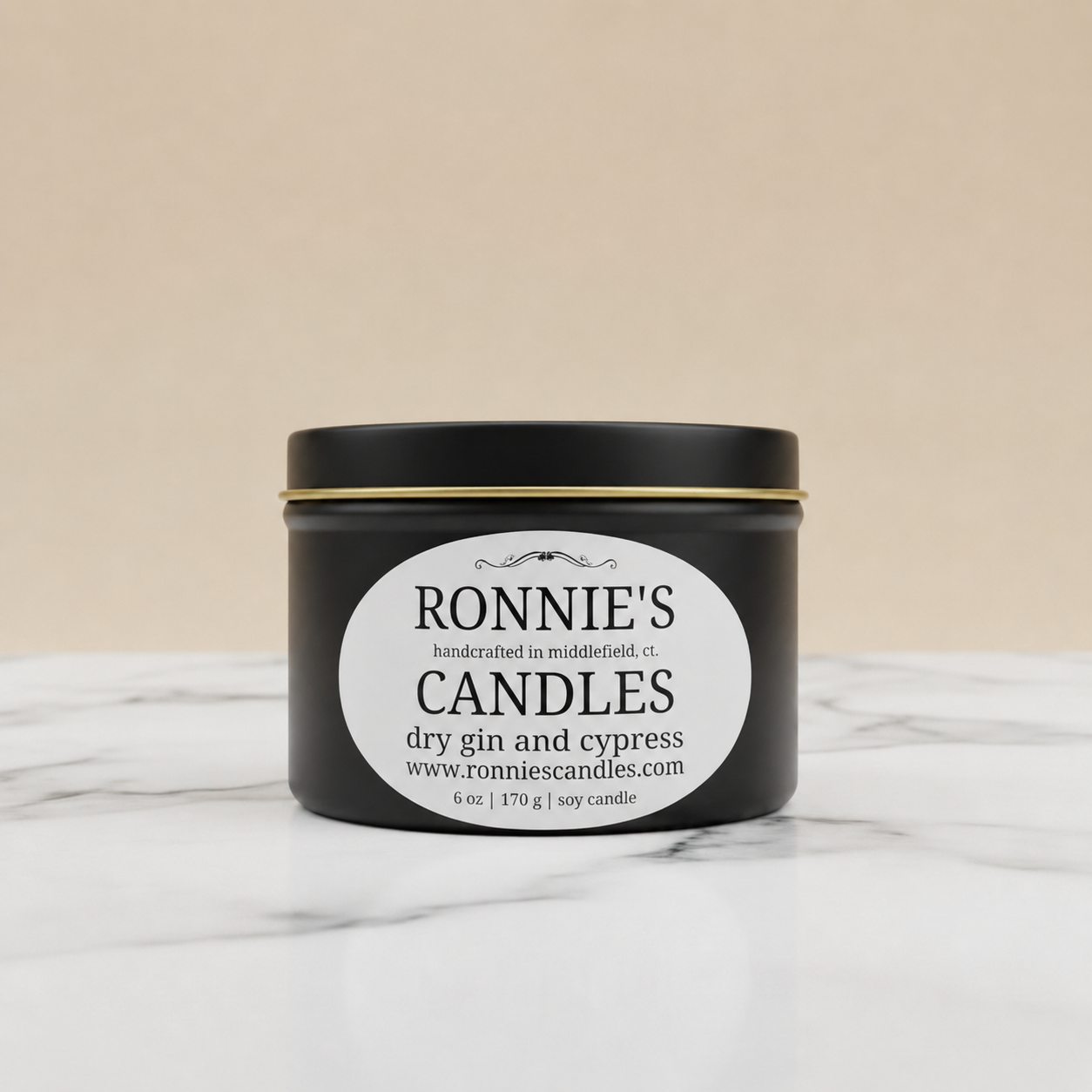 Dry Gin and Cypress 100% Soy Candle